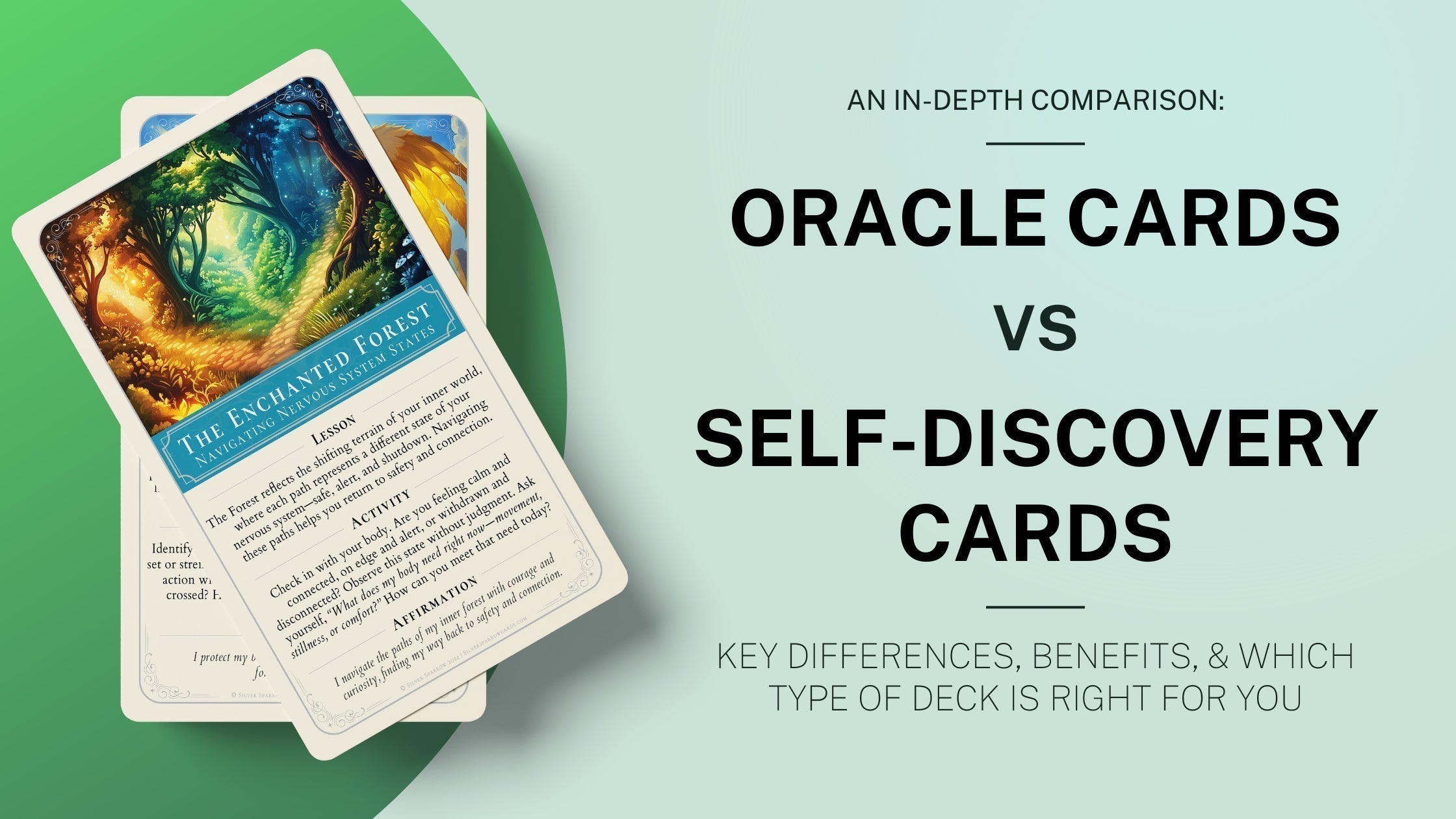 Comparing oracle cards to self-discovery cards: Their features, benefits, and key differences.